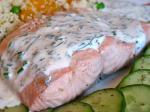 American Steeped Salmon With Chive and Dill Sauce Appetizer