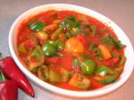 American Green Pepper and Tomato Curry Appetizer