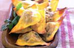 American Beef Wonton Triangles With Chilli Sauce Recipe Dinner
