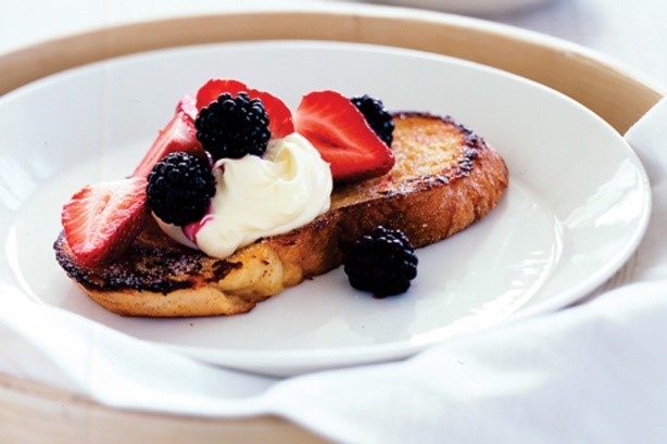 French French Toast With Strawberries Blackberries And Sweet Mascarpone Recipe Dessert