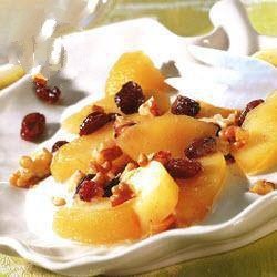 American Flambeadas Apples with Raisins and Nuts Soup
