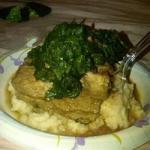 American Cumin Lamb Steaks with Smashed Potatoes Wilted Spinach and Red Wine Sauce Recipe Appetizer
