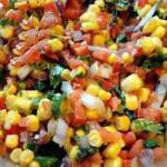 American Corn Salad with Tomato and Fresh Coriander Appetizer