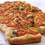 Italian Focaccia with Tomato Peppers and Parsley Appetizer
