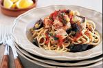 American Spaghetti With Eggplant Tuna And Capers Recipe Appetizer