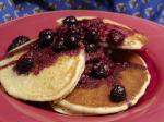 American Cornmeal Pancakes With Blueberry Maple Syrup Breakfast