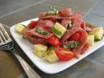 American Salami Salad With Tomatoes and Mozzarella Appetizer