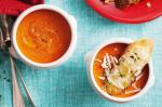 American Tomato Soup With Cheese and Sausage Toasts Recipe Appetizer