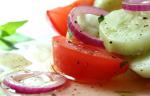 American Marinated Cucumbers Onions and Tomatoes Appetizer