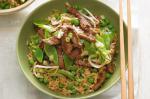 Chinese Beef And Snow Pea Stirfry With Easy Fried Rice Recipe Dinner