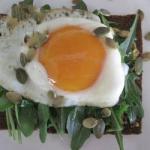 American Sandwich with Fried Egg and Rocket Appetizer