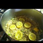 American Lemony Rice with Toasted Almonds Breakfast