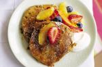 Coffee Pancakes With Breakfast Fruits Recipe recipe