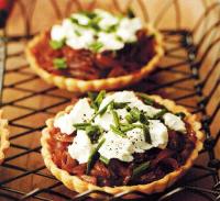 American Caramelized Onion and Goat Cheese Tartlets Appetizer
