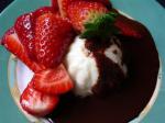 American Panna Cotta With Strawberries and Chocolate  Orange Sauce Dessert