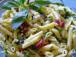 American Penne Pasta Salad With Roasted Red Peppers and Fresh Basil Appetizer