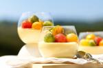 British Coconut Bavarois With Kaffir Lime Fruit Salad Recipe Dessert