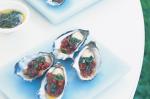 American Oysters With Chorizo and Basil Dressing Recipe Appetizer