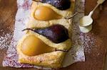 American Red and White Pear Tart With Poire William Snow Custard Recipe Dessert