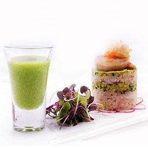 American Tiger Prawn and Avocado Tian Appetizer