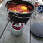 American Eggs in a Casserole Dish for the Camping Appetizer