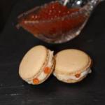 American Macaroons with Salmon Eggs Appetizer