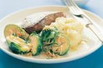 American Steak and Mash With Basil Brussels Sprouts Recipe Dinner