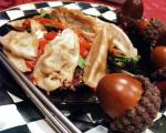 American Pot Sticker and Roasted Pepper Salad Dinner
