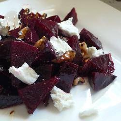 American Beetroot Salad with Goat Cheese and Walnuts Dinner