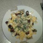 American Scrambled Eggs with Sausage Dishes with Cheese Appetizer