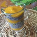 American Pudding with Seed Chia and Mango Dessert