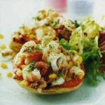 Italian Minipizza with Seafood Appetizer