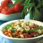 Italian Pasta with Fresh with Sage Rukola Cieciorka and Feta Cheese Appetizer