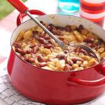 British Triple Bean Bake with Bacon Appetizer