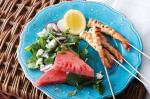 American Prawns With Watermelon Watercress and Feta Salad Recipe Appetizer