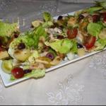 American Grilled Chicken Salad with Mini Ears of Corn Appetizer
