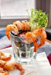 French Retro Firecracker Prawn Cocktail Shots shrimp Cocktail Shots Appetizer