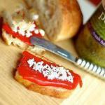 American Sandwiches with Pesto Peppers and Feta Appetizer