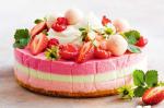 British Strawberry Lime And Raspberry Rainbow Cheesecake Recipe Dessert