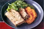 Green Olive And Mixed Herb Meatloaf On Pumpkin Puree Recipe recipe