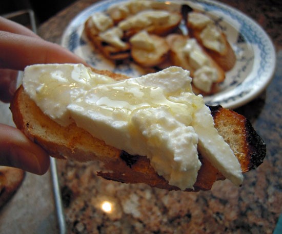 Australian Grilled Bruschetta With Burrata Honey and Citrus Oil Dessert