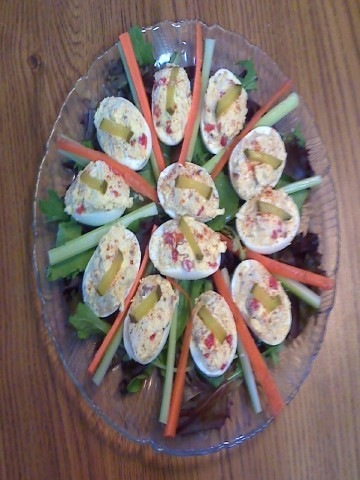 Canadian Oldfashioned Spicy Deviled Eggs Appetizer