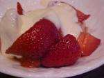 American Brownsugared Strawberries with Creme Anglaise Dessert