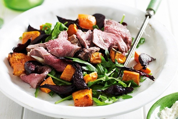 Australian Speedy Roast Lamb With Beetroot And Sweet Potato Recipe BBQ Grill