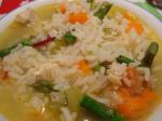 Australian Chicken Soup With Asparagus and Rice Dinner
