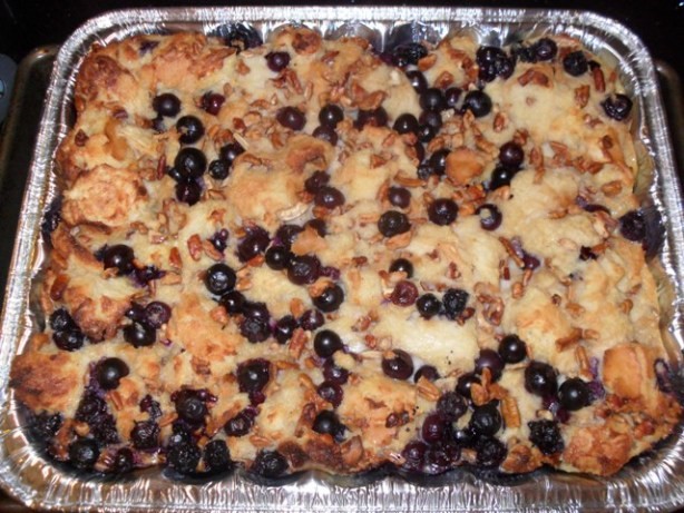 Italian Blueberry Pecan Bread Pudding With Amaretto Sauce Appetizer