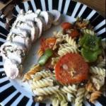 Australian Rolled Pavita with Pasta and Grilled Vegetables Dinner