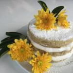 American Naked Cake Vegan with Peaches and Coconut Cream Dessert
