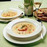 Australian Creamy Soup with Giant Shrimp Dinner