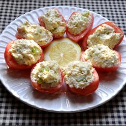 Australian Tuna Salad in Roma Tomato Boats Appetizer